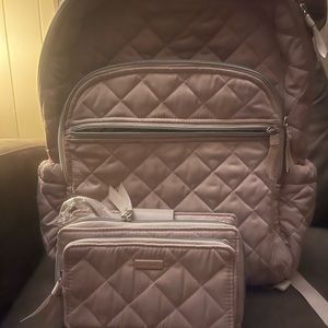 Vera Bradley campus backpack and wallet